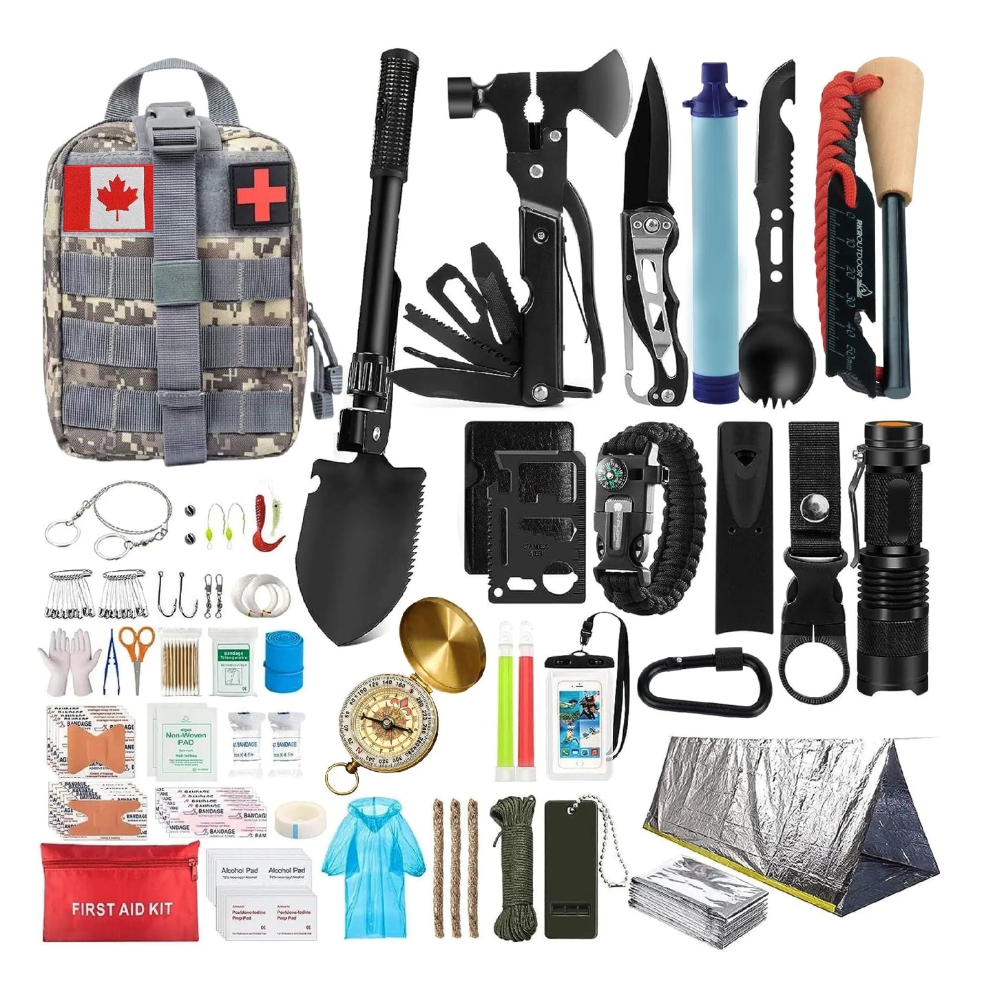 Pro Outdoor Survival & First Aid Kit - Grey