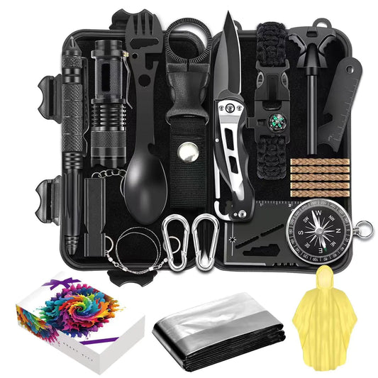 16-in-1 Survival Gear Kit for Outdoor Adventures