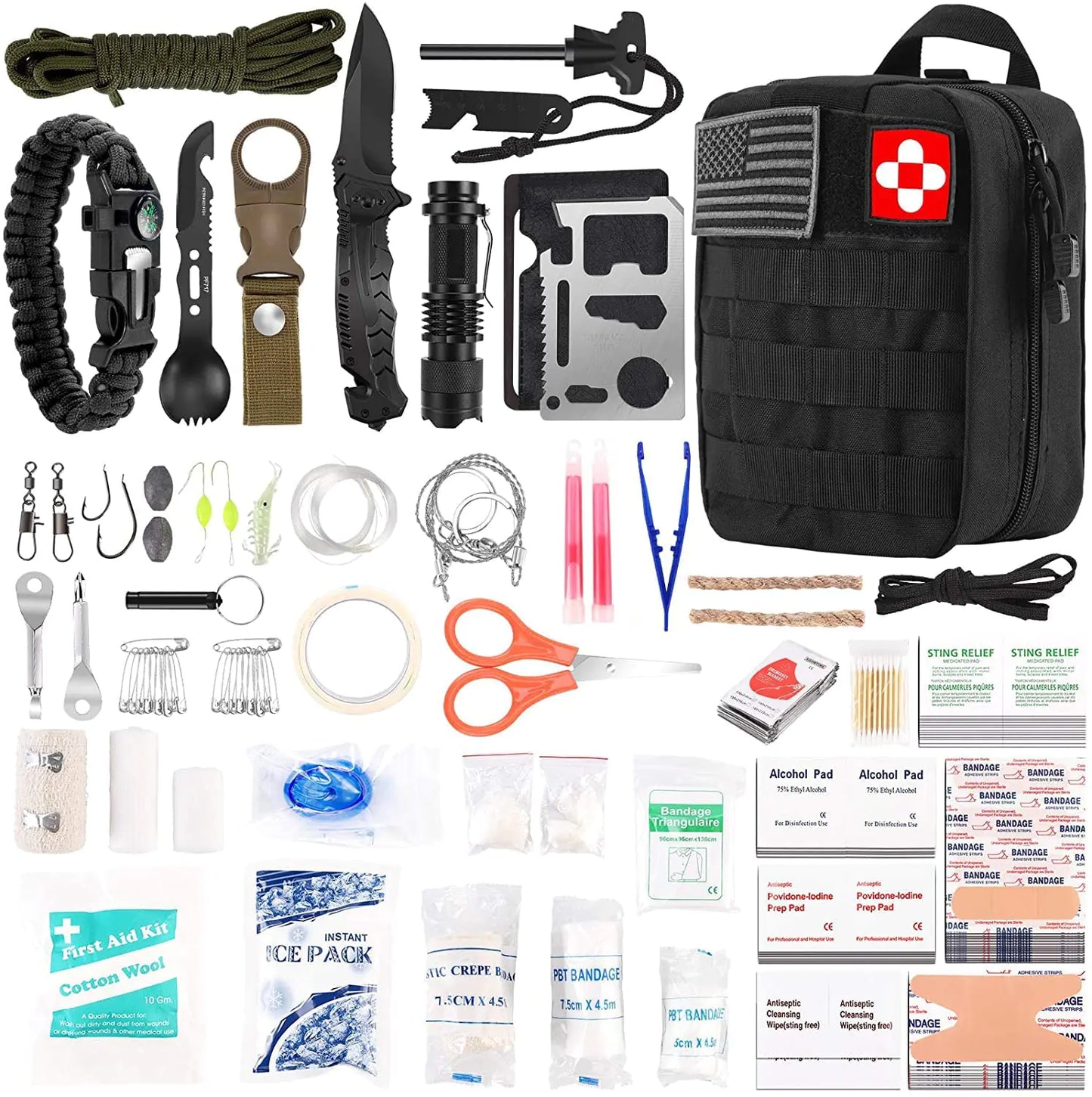 216-Piece Ultimate Survival & First Aid Kit for Outdoors