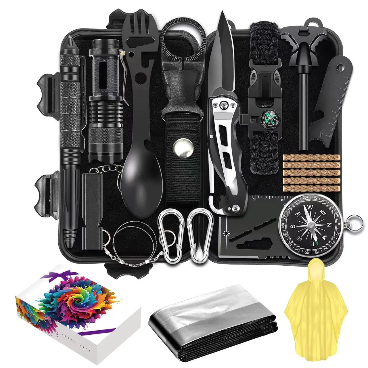 16-in-1 Survival Gear Kit for Outdoor Adventures